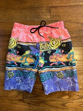 lighting bug shorts 1980s vintage surf wear size 4T boys